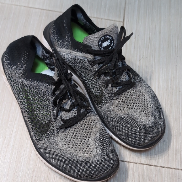Nike Other - Nike Free Rn Flyknit Running Shoes Black, Gray, Green